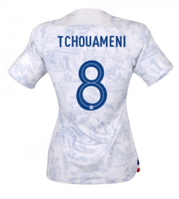 Frankrig Aurelien Tchouameni #8 Udebanetrøje Dame VM 2022 Kort ærmer